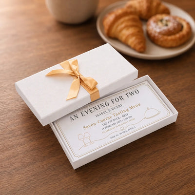 Evening for Two Experience Voucher presented in a white gift box